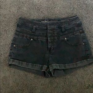 High Waisted black jean shorts size 10